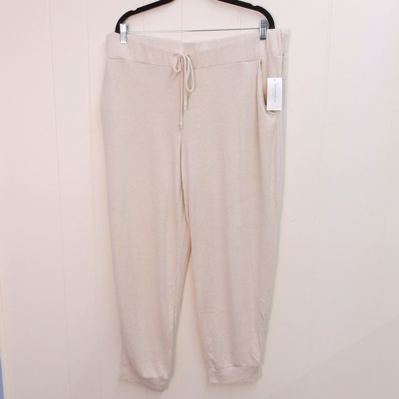 Charter Club Pants - Charter Club Cropped Lounge Pants Drawstring Waist Joggers Comfy Beige XXL/#9187